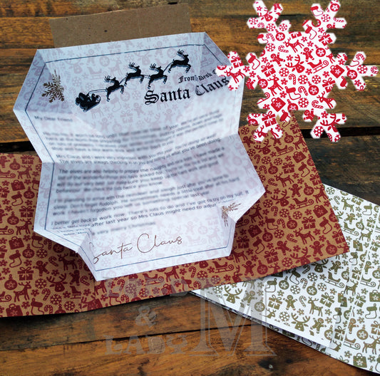 13cm - Personalised Letter From Santa - White Red Gingerbread