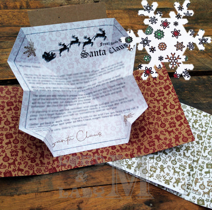 13cm - Personalised Letter From Santa - White Snowflakes