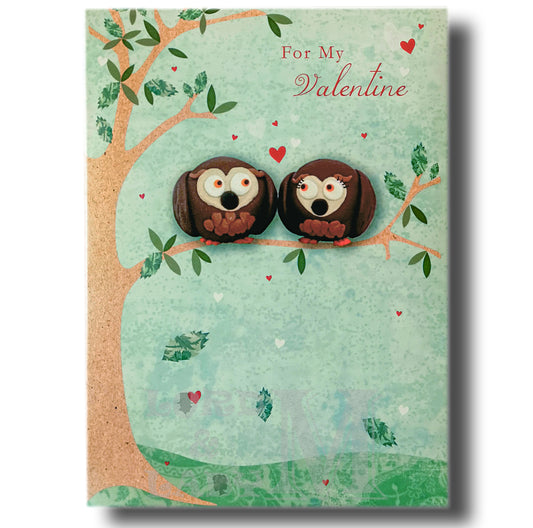 17cm - For My Valentine - 2 Owls - OH