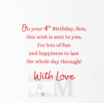 23cm - For A Very Special Son 4 Today! - BGC