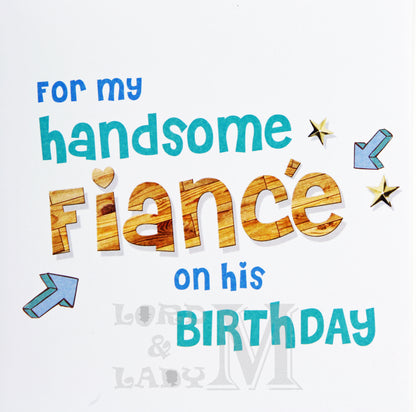 27cm - Happy Birthday Fiance It's - Lge Let - JK