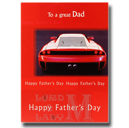 17cm - To A Great Dad - Red Sports Car- OH