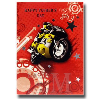 17cm - Happy Father's Day - Yellow Motorbike - OH
