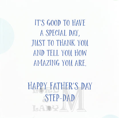 19cm - Happy Father's Day Step-Dad Have The ..- JK