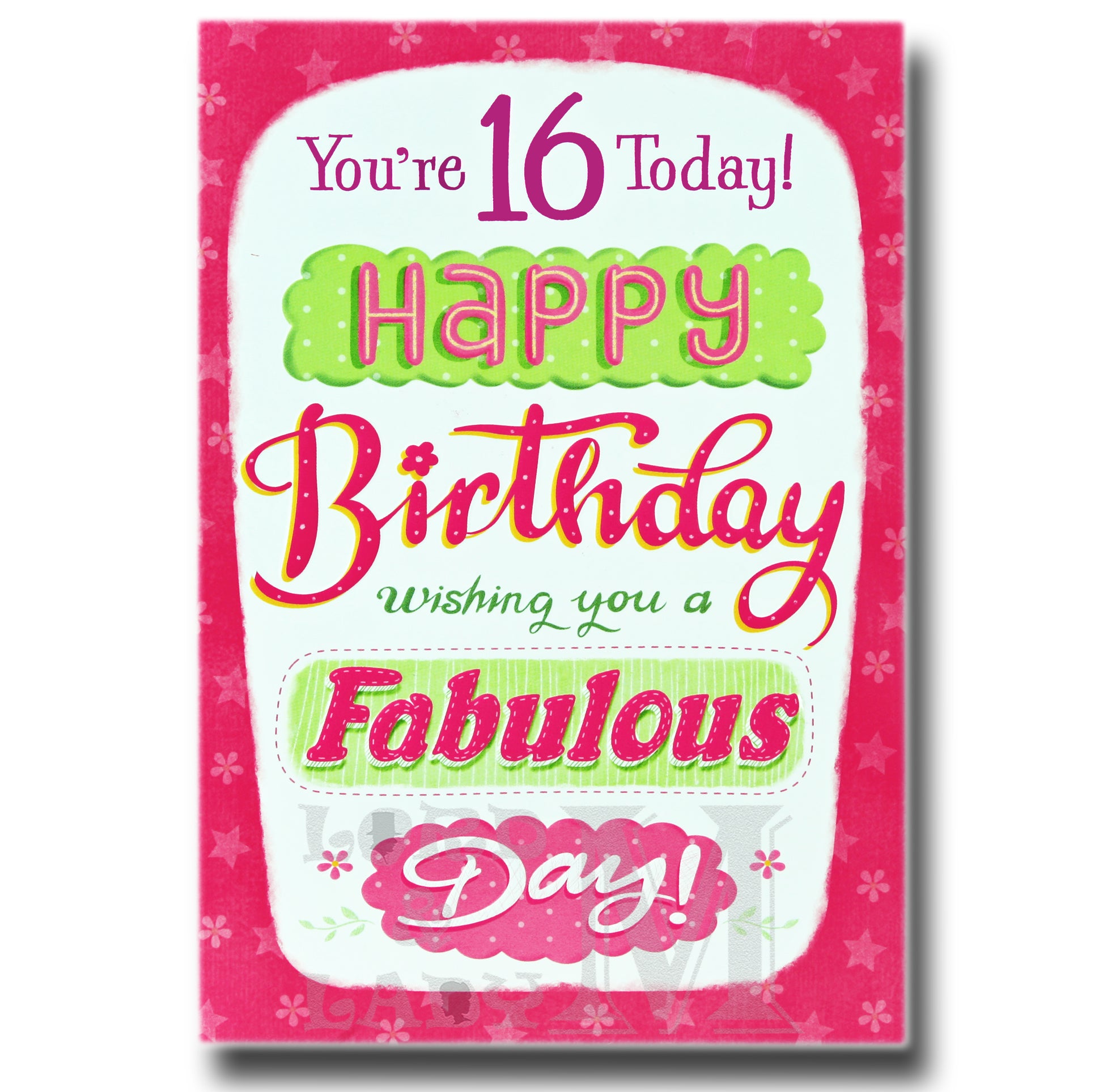 19cm - You're 16 Today! Happy Birthday - Pink - BG