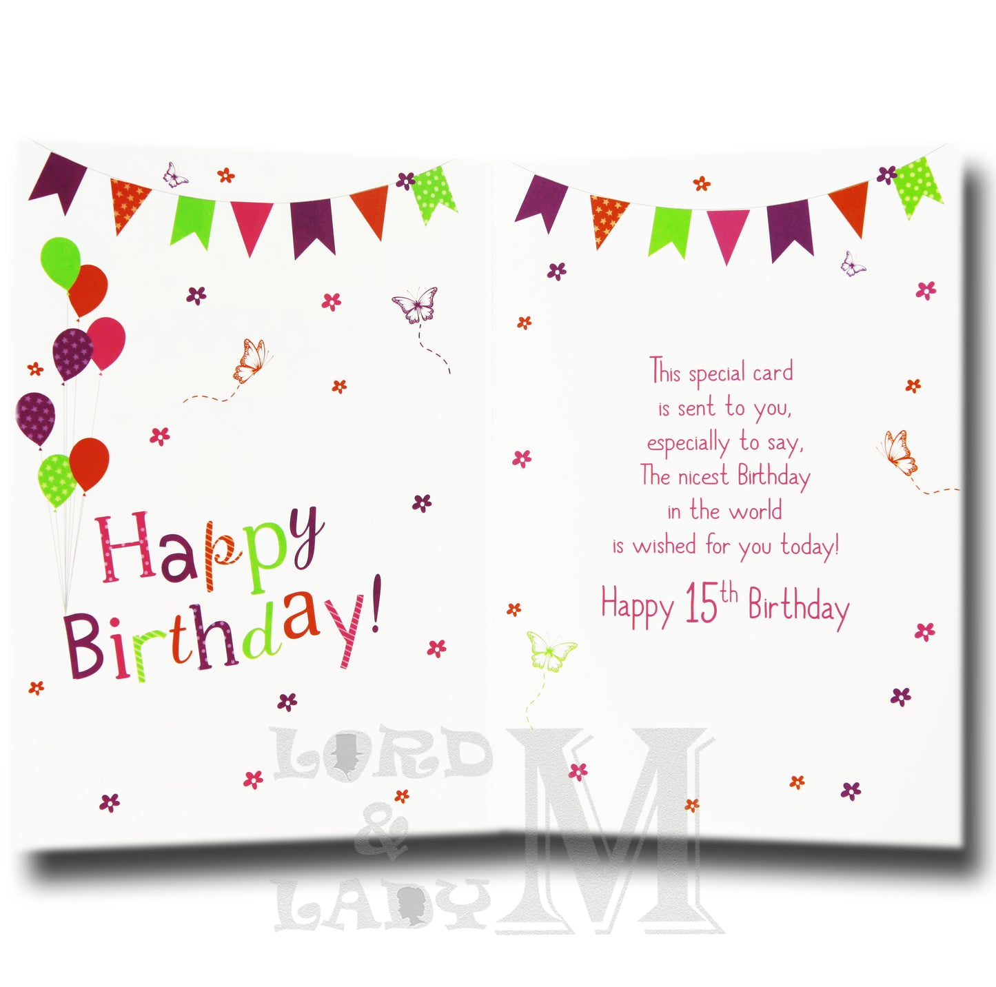 19cm - 15 Happy Birthday! - Balloons Bunting - BGC
