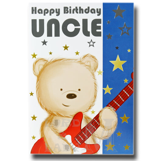 19cm - Happy Birthday Uncle - Blue Card Guitar - DGC