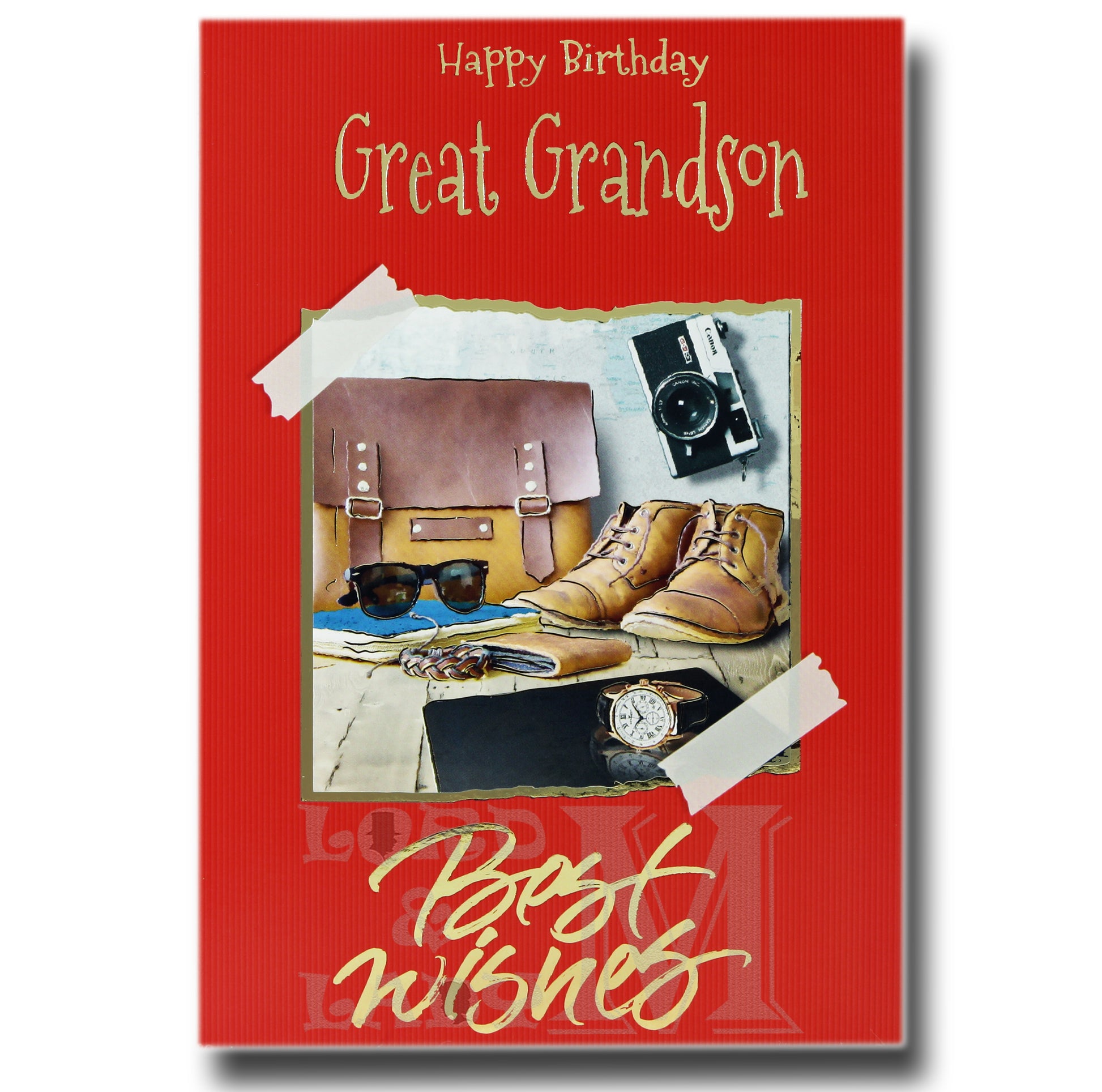 19cm - Happy Birthday Great-Grandson - Red - GH