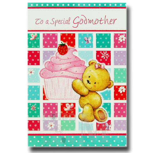 19cm - To A Special Godmother - Cupcake Bear - BGC