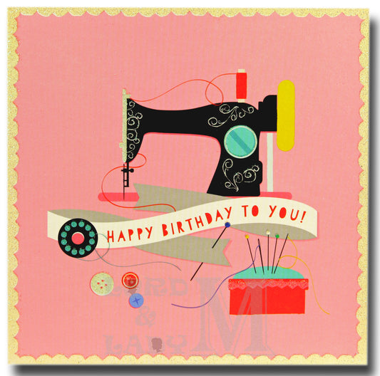 15cm - Happy Birthday To You - Sewing Machine - E