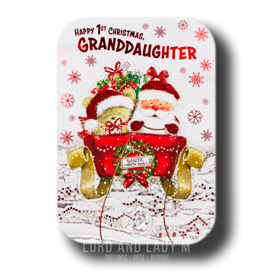 25cm - Happy 1st Christmas Granddaughter - Lge -BG