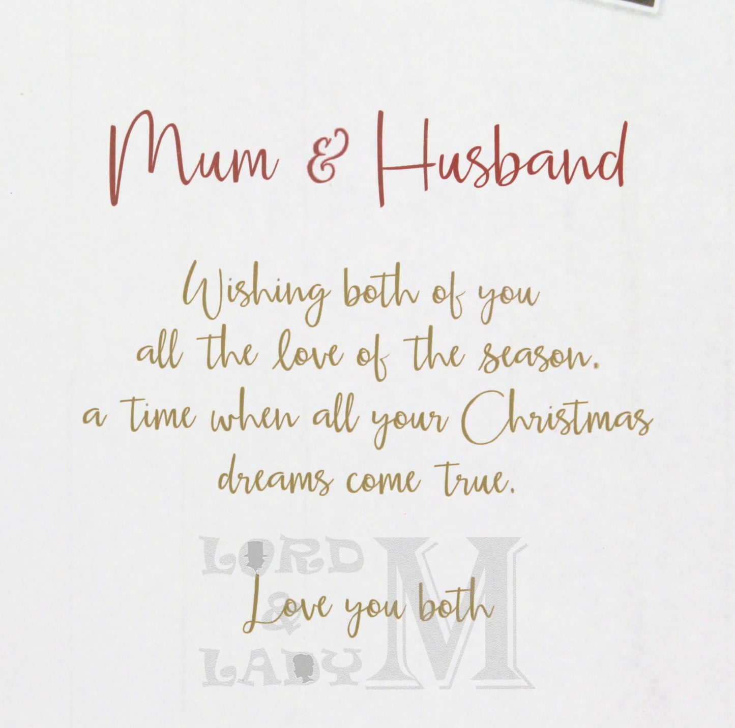 23cm - To A Special Mum & Husband Christmas ..- GH