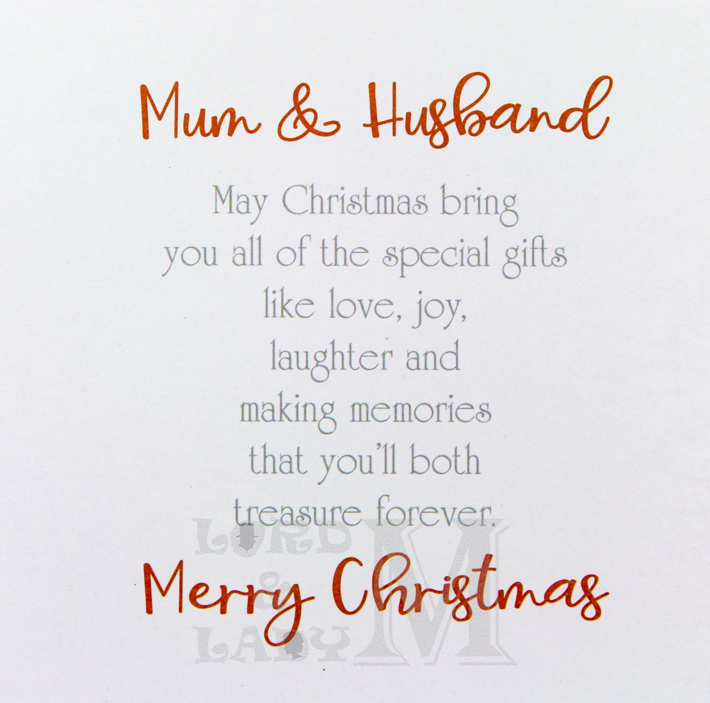 23cm - Mum & Husband At Christmas With Love - GH
