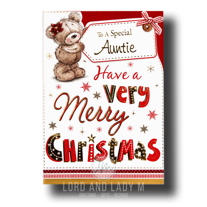 19cm - To A Special Auntie Have A Very Merry - BGC