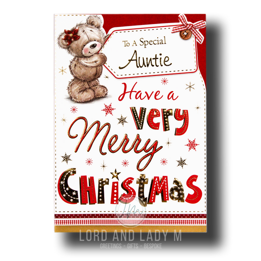 19cm - To A Special Auntie Have A Very Merry - BGC