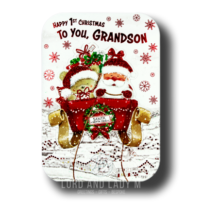 25cm - .. 1st Christmas To You, Grandson - Lge -BG