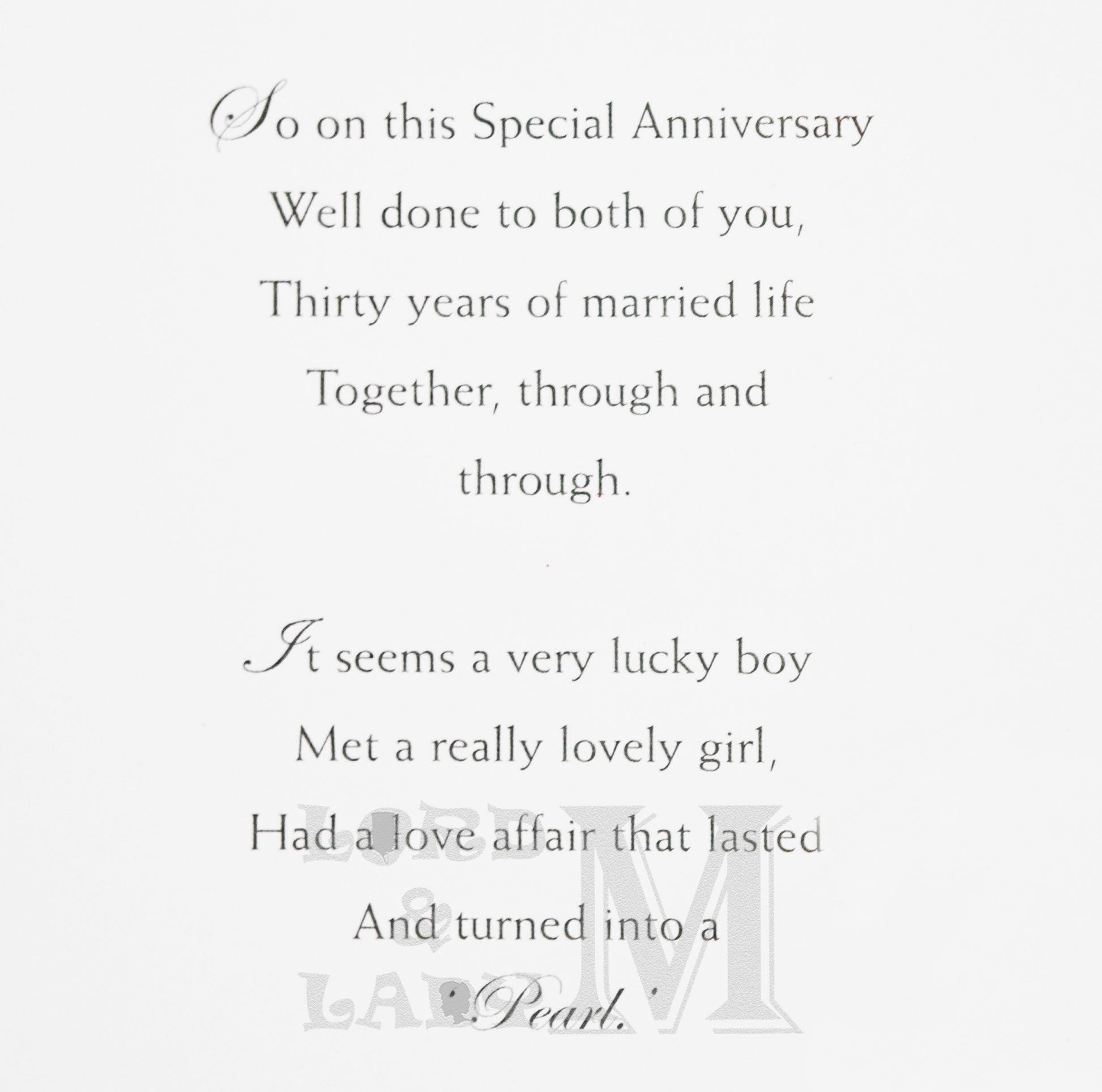 23cm - Special Wishes On Your Pearl Anniversary