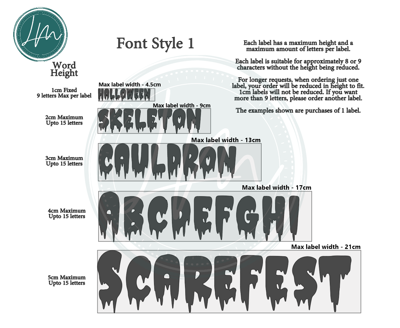 Vinyl Name Word Sticker - Halloween Horror Theme Dripping Lettering